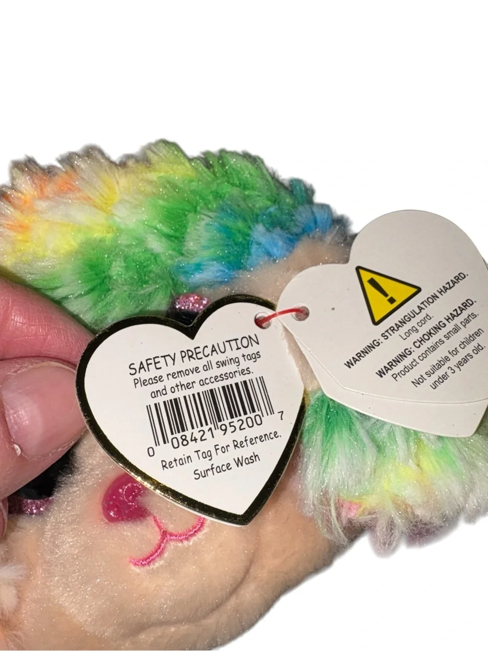 Ty Rainbow Poodle Plush Wristlet